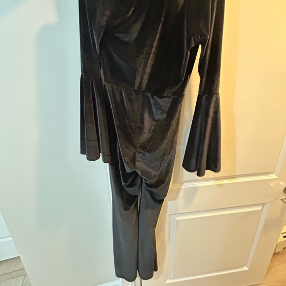 NWT Velvet Bell Sleeve Flared Jumpsuit - Picture 2 of 4